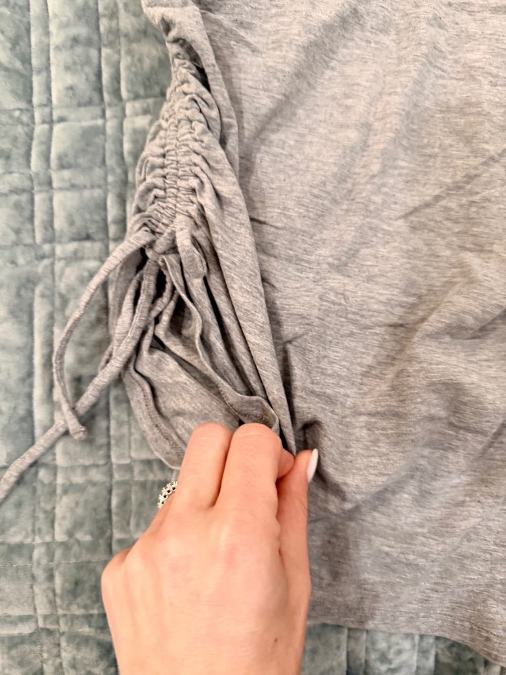 Lululemon Grey Ruched side Top - Size Small